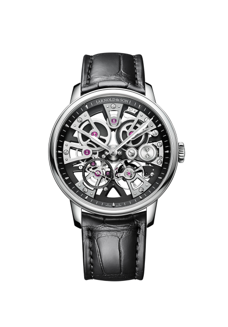 Nebula 40 精鋼腕錶 黑色款 鱷魚皮帶