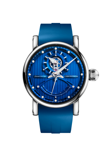 ReSec Vertical Blue Manufacture 逆跳顯示腕錶